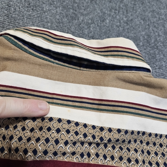 Vintage 90s Trader Bay Mens African Stripe Button Down Shirt Long Sleeve Cotton - Picture 12 of 16